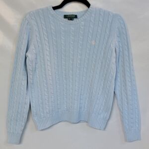 Lauren Ralph Lauren Sky Blue Cable Knit Sweater